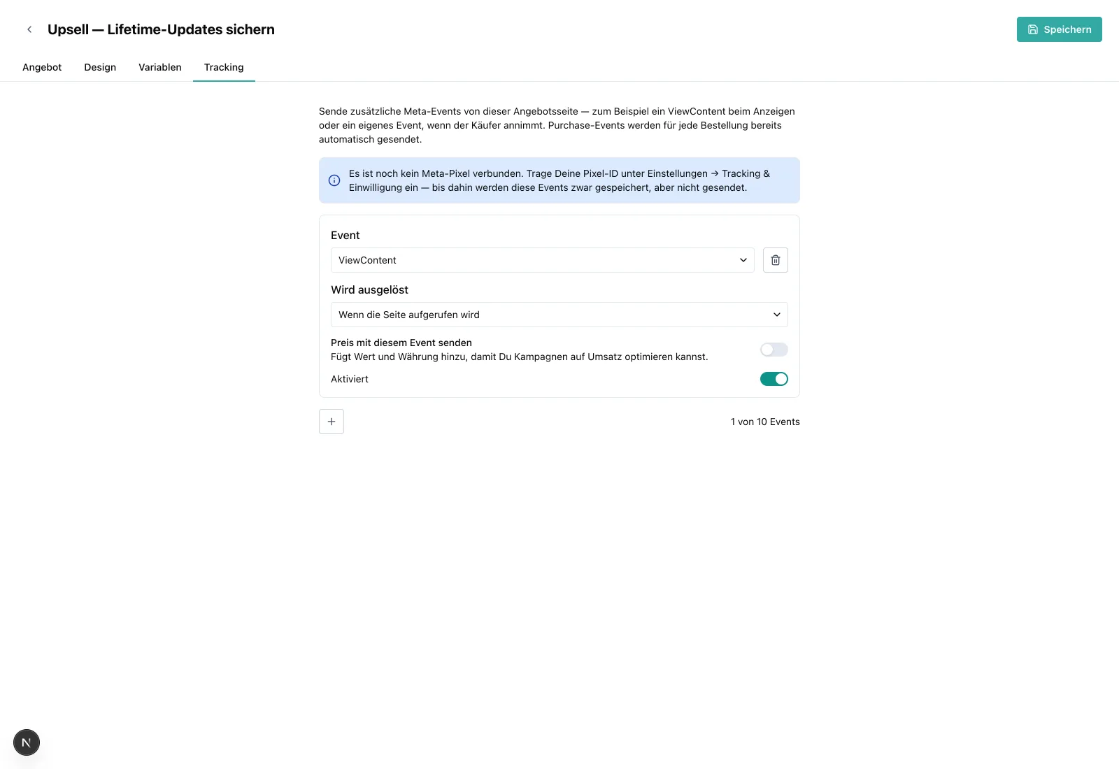 Der Reiter Tracking im Angebots-Editor